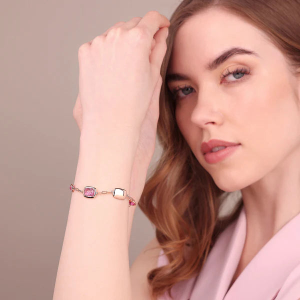Bronzeallure Bracelet with Nuggets and Round and Baguette Gem Prism WSBZ02447.KU