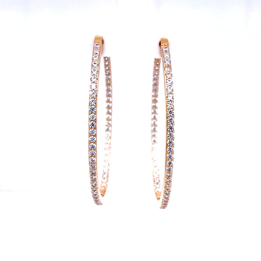 Bronzeallure Golden Hoop Earrings with Cubic Zirconia WSBZ00587Y.WY