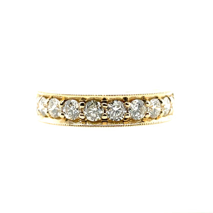 14ct Gold 1.00ct Diamond Grain-Set Band X117