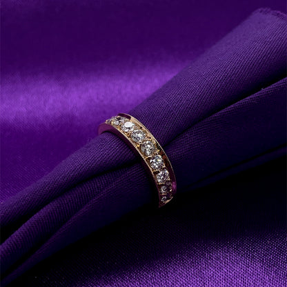 14ct Gold 1.00ct Diamond Grain-Set Band X117