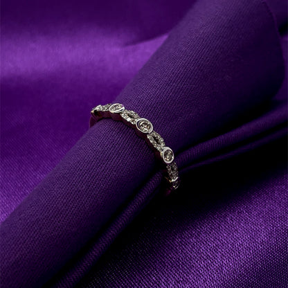 9ct Gold Diamond Marquise Bubbles Band 0.25ct  X125