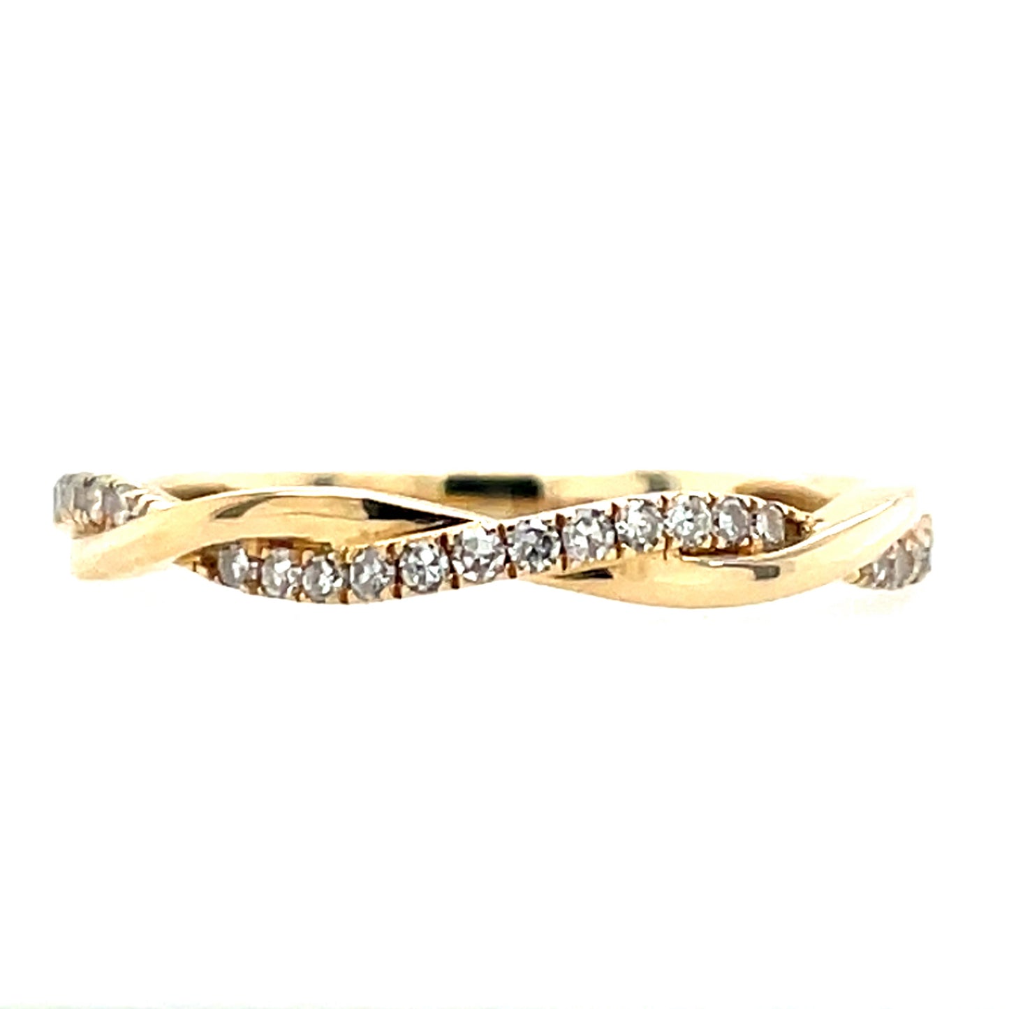 14ct Gold 585 Diamond Wave Ring X129