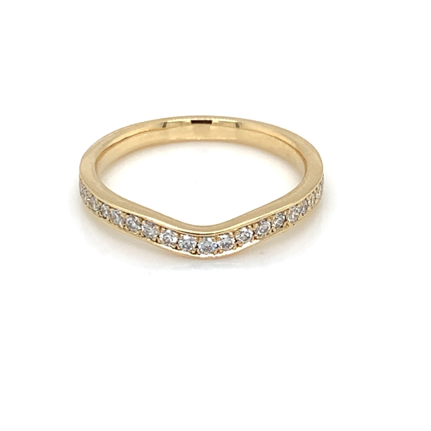 18ct Gold Diamond Pavé set 0.21ct Curved Band X130