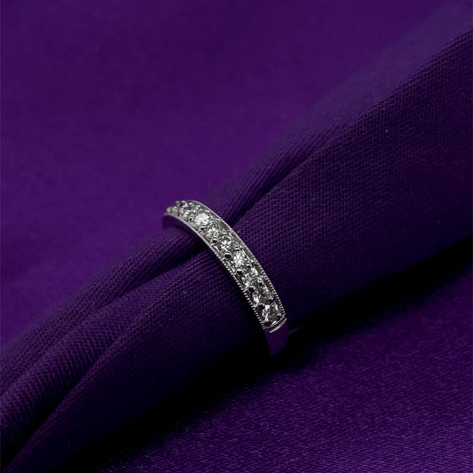 9ct White Gold Classic Diamond Pavé-set Band 0.33ct X157