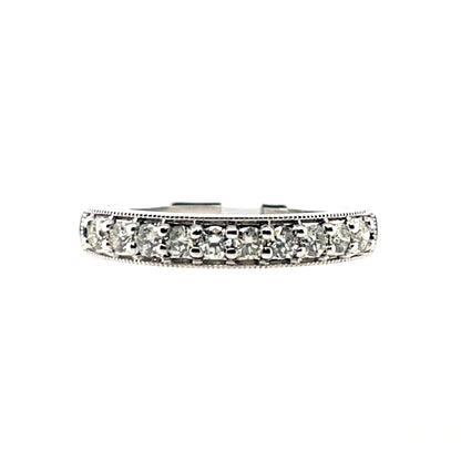 9ct White Gold Classic Diamond Pavé-set Band 0.33ct X157
