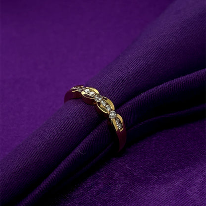 18ct Gold Diamond 0.27ct Scalloped Eternity Ring X05