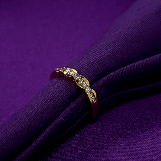 18ct Gold Diamond 0.27ct Scalloped Eternity Ring X05