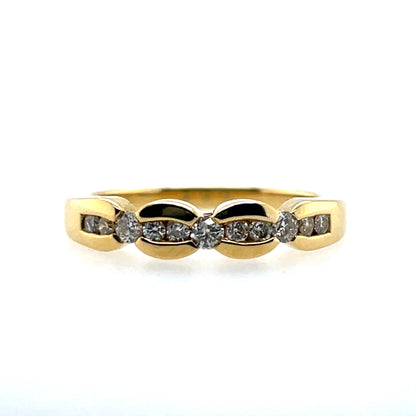 18ct Gold Diamond 0.27ct Scalloped Eternity Ring X05