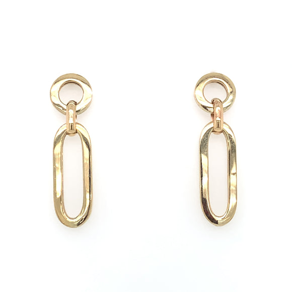 9ct Gold Link  Drop Earrings GE888