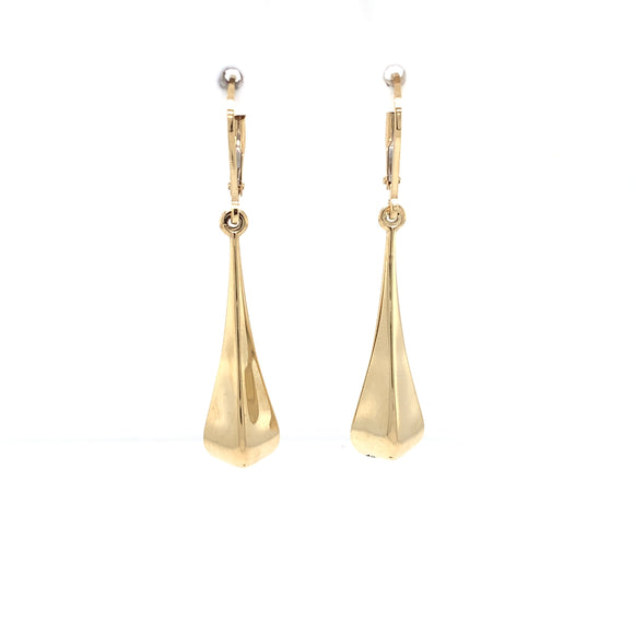 9ct Gold Tapered  Drop Earrings GE887
