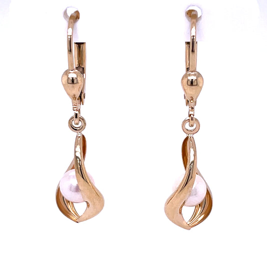 9ct Gold Pearl Drop Earrings GEP370