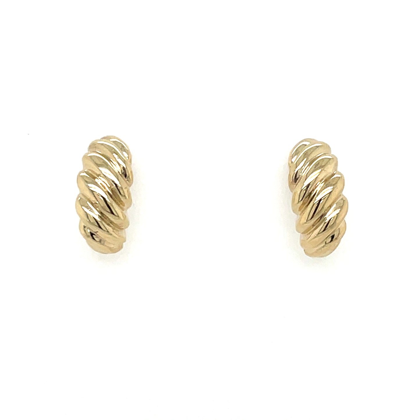 9ct Gold Grooved Stud Earrings GE988