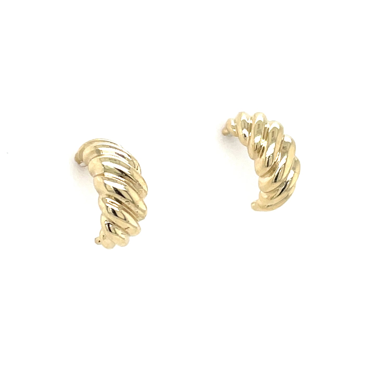 9ct Gold Grooved Stud Earrings GE988