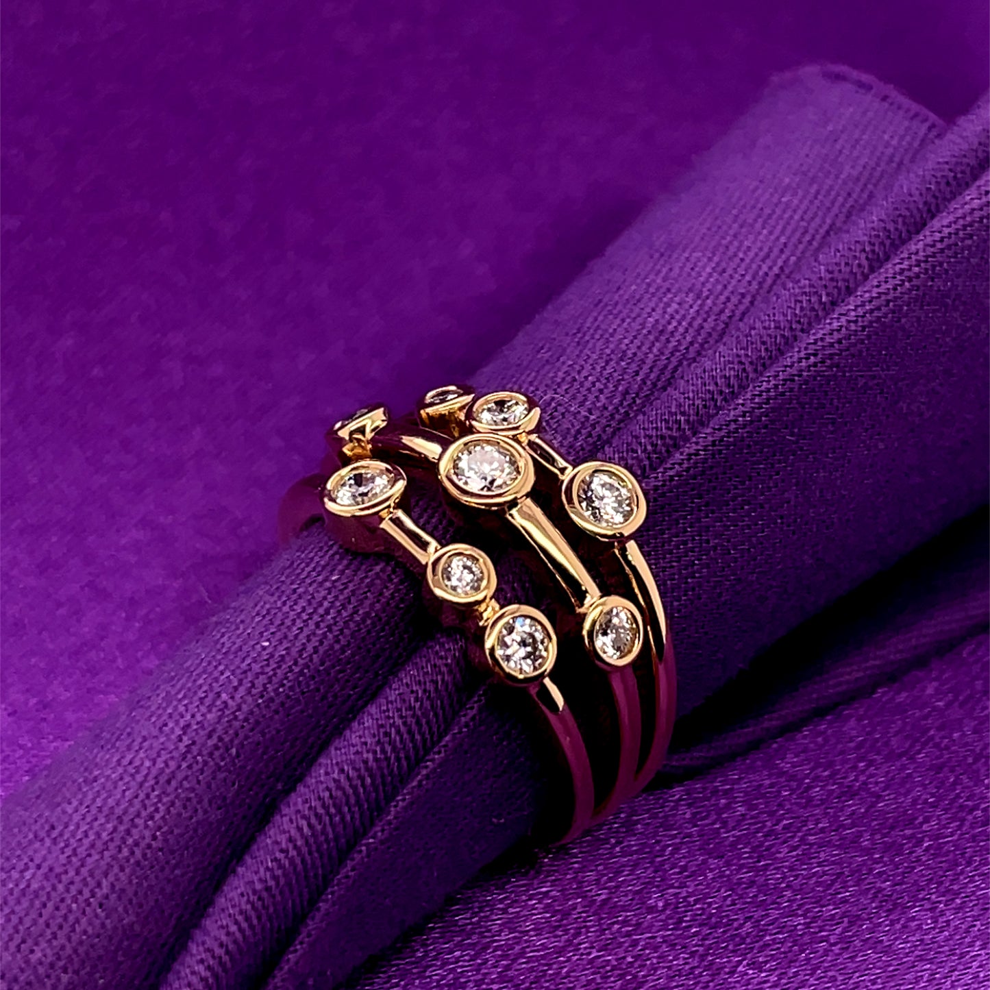 18ct Yellow Gold Diamond 0.50ct Bubble Ring Y14