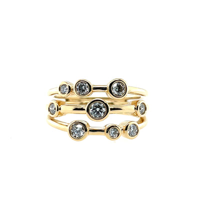 18ct Yellow Gold Diamond 0.50ct Bubble Ring Y14