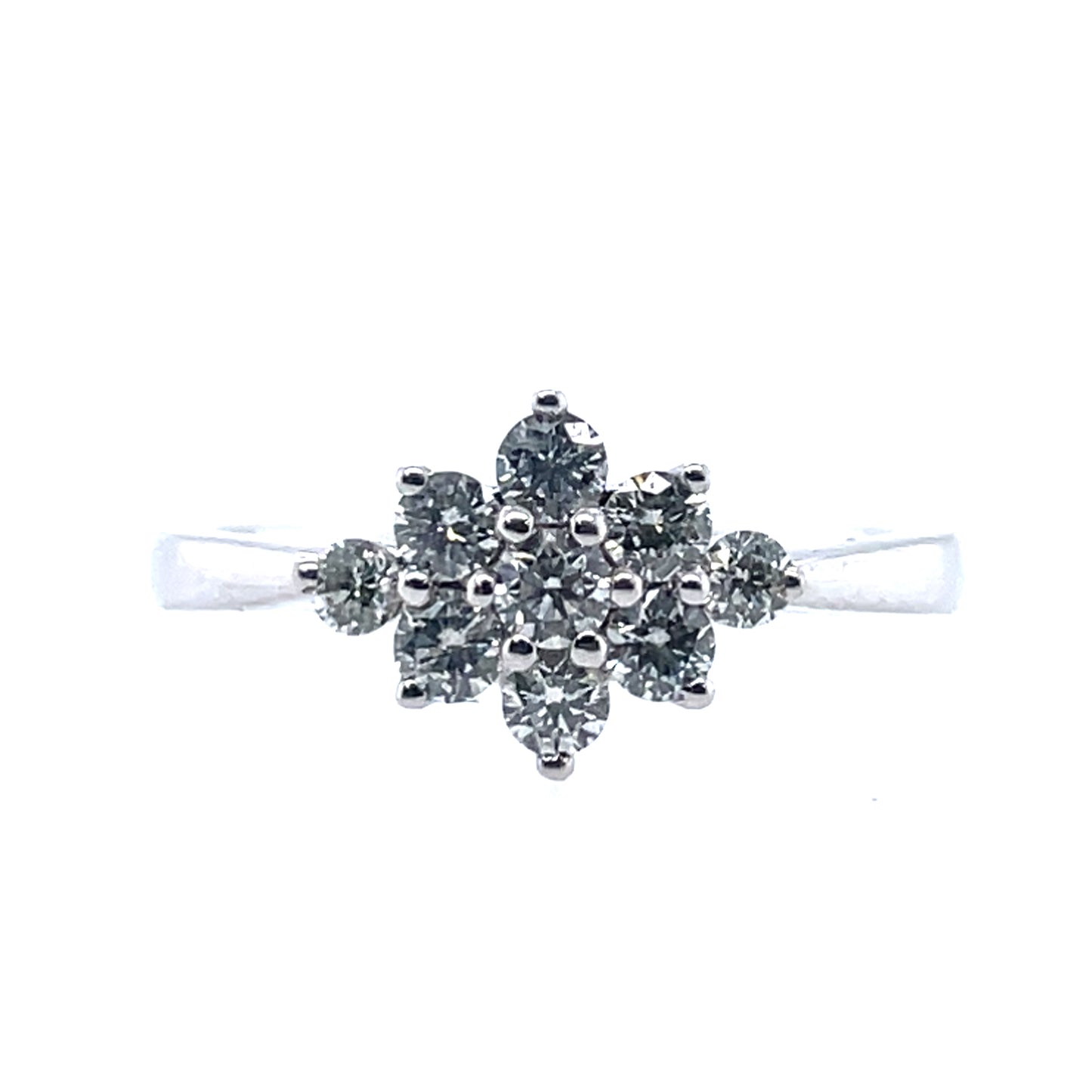 18ct White Gold Diamond 0.50ct Cluster Ring Y5/9