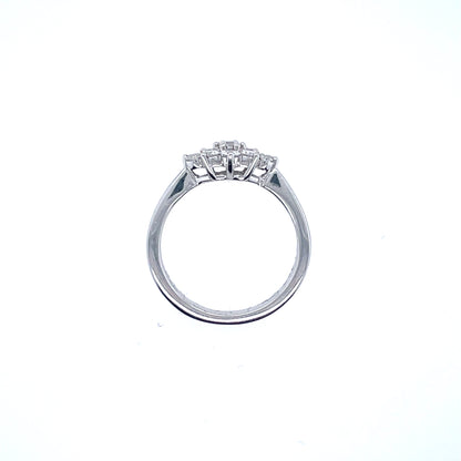 18ct White Gold Diamond 0.50ct Cluster Ring Y5/9