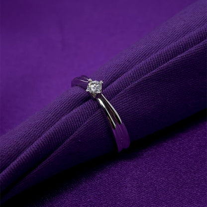 9ct White Gold Diamond  Solitaire 0.15ct Engagement Ring Z023