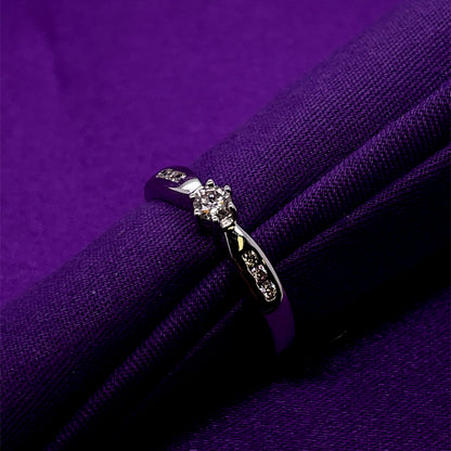 9ct White Gold Diamond 0.25ct Solitaire Ring Z028