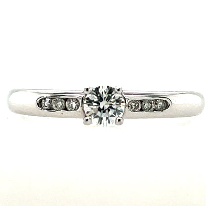 9ct White Gold Diamond 0.27ct  Solitaire Ring Z032