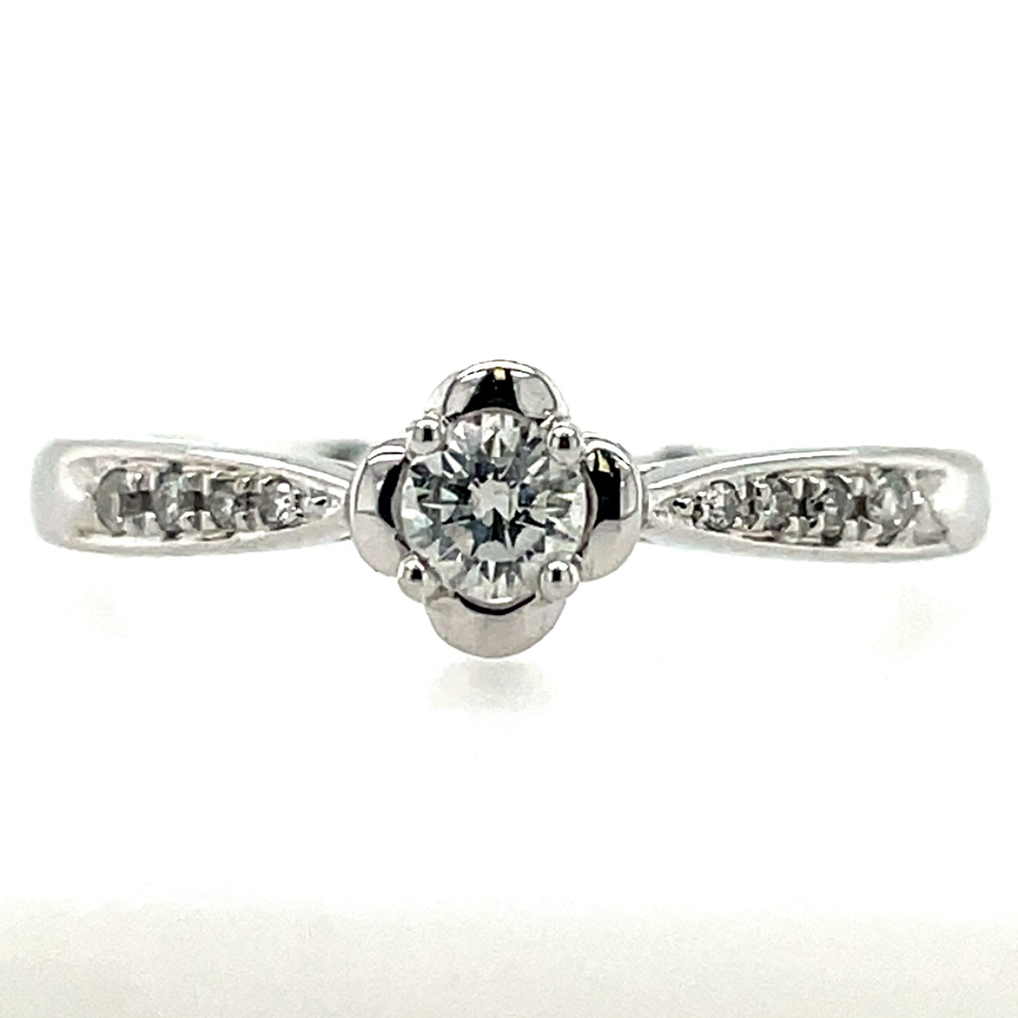 9ct White Gold Diamond Solitaire 0.22ct Engagement Ring Z110