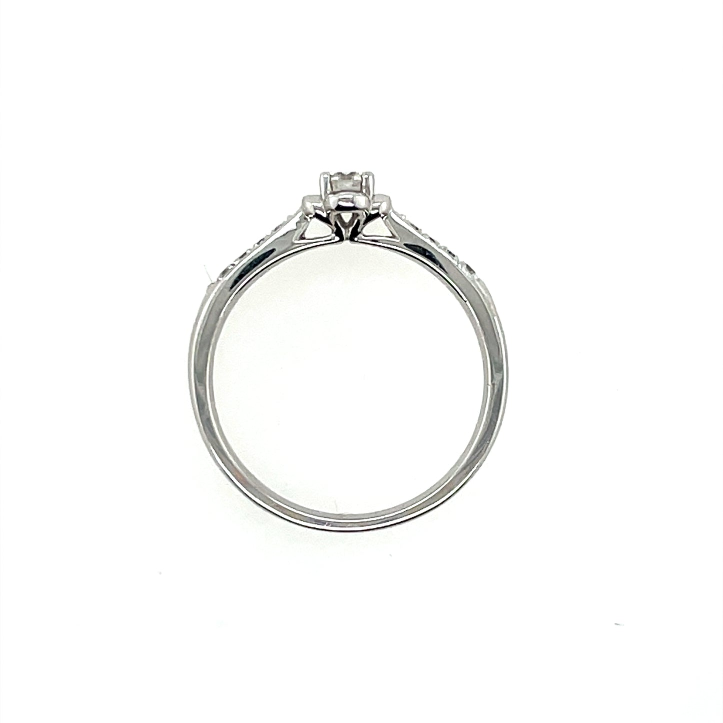 9ct White Gold Diamond Solitaire 0.22ct Engagement Ring Z110