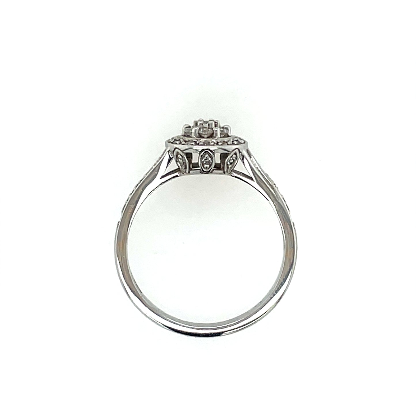 9ct White Gold Diamond Round Halo 0.25ct Engagement Ring Z108