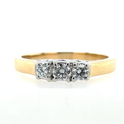 18ct Gold  Diamond Trilogy 0.35ct Ring Z10/6