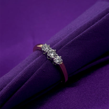 18ct Gold  Diamond Trilogy 0.50ct Ring Z11/13