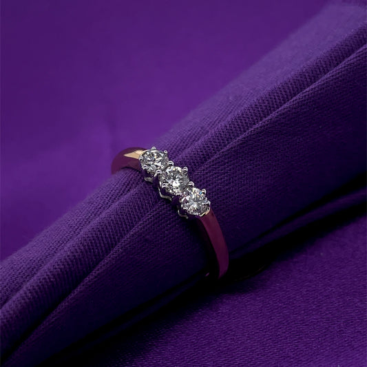 18ct Gold  Diamond Trilogy 0.50ct Ring Z11/13