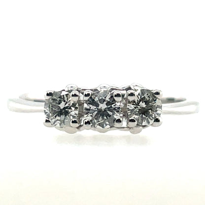 18ct White Gold Diamond Trilogy 0.45ct Ring Z11/14