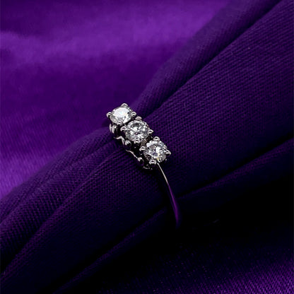 18ct White Gold Diamond Trilogy 0.45ct Ring Z11/14