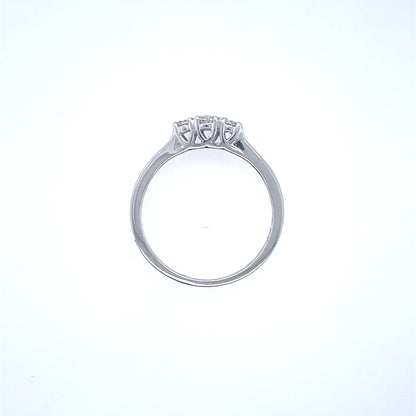 18ct White Gold Diamond Trilogy 0.35ct Ring Z11/32
