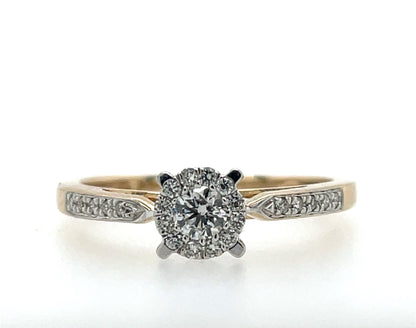 9ct Gold Diamond Solitaire 0.25ct Ring Z114