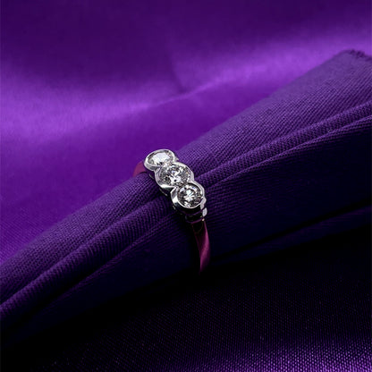 18ct Gold  Diamond Trilogy Rubover  0.65ct Ring Z11/15