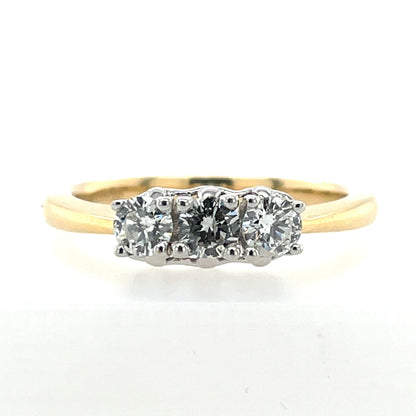 18ct Gold  Diamond Trilogy 0.45ct Ring Z11/31