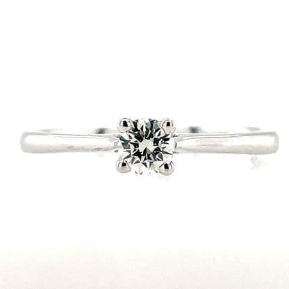 18ct White Gold Diamond 0.26ct Classic Solitaire Ring Z12/28