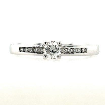 9ct White Gold Diamond 0.35ct  Solitaire Ring Z12/35