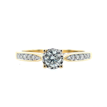 9ct Gold Diamond Solitaire 0.34ct Ring Z127Y
