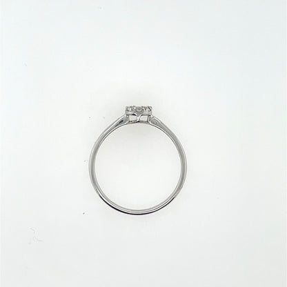 9ct White Gold Diamond  Halo 0.15ct  Ring Z136