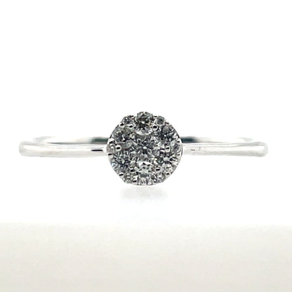 9ct White Gold Diamond  Halo 0.15ct  Ring Z136