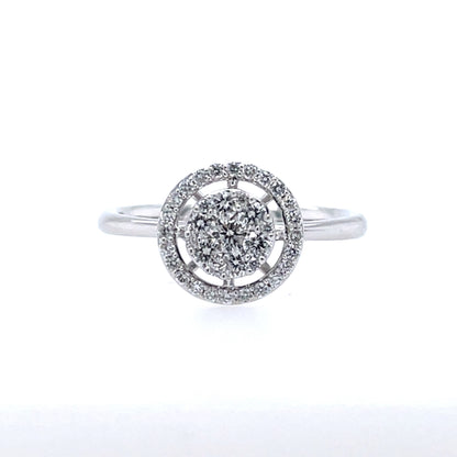 18ct White Gold Diamond 0.40ct Double Halo Ring Z138