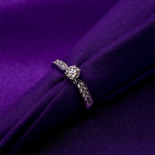 9ct White Gold 0.50ct Diamond Solitaire Ring Z142