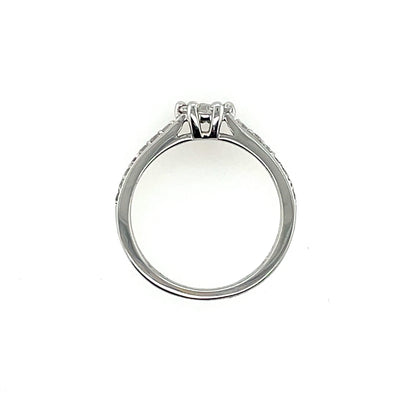 9ct White Gold Diamond 0.40ct Round Halo Ring Z143
