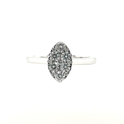 14ct White Gold Diamond Illusion Marquise 0.50ct Engagement Ring Z145