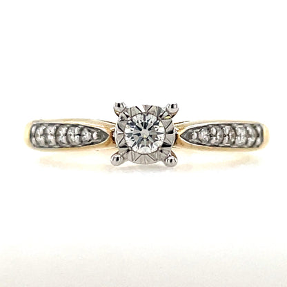 9ct Gold 0.19ct Diamond Classic Solitaire Ring Z151