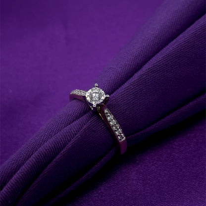 9ct Gold 0.19ct Diamond Classic Solitaire Ring Z151