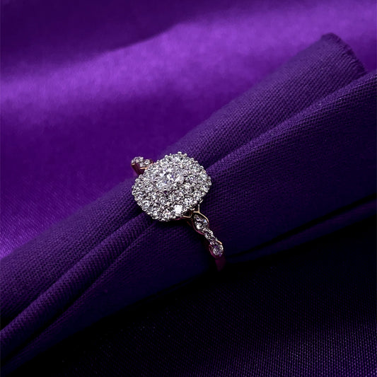 18ct Gold Diamond Vintage Halo 0.60ct Engagement Ring Z184