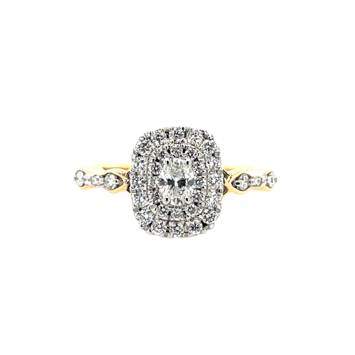 18ct Gold Diamond Vintage Halo 0.60ct Engagement Ring Z184