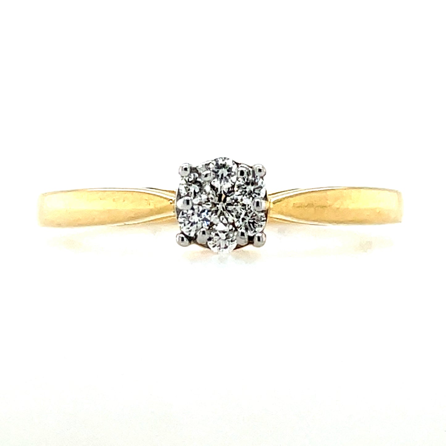18ct Yellow Gold Diamond Halo Ring Z193